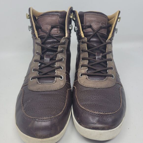 UGG Australia Mens Genuine Leather Sneakers Brown Size US 9 Shoes Comfort 99%